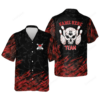 Button-Down Skull bowling Flame Hawaiian Shirt, Bowling Team Shirt, Bowling Gift