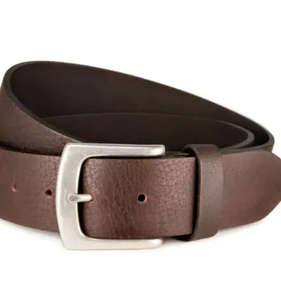 Handmade Men's Buffalo Leather Belt Dark Brown