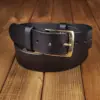 Handmade Minimalist Belt with Gold Buckle, Leather Accessories